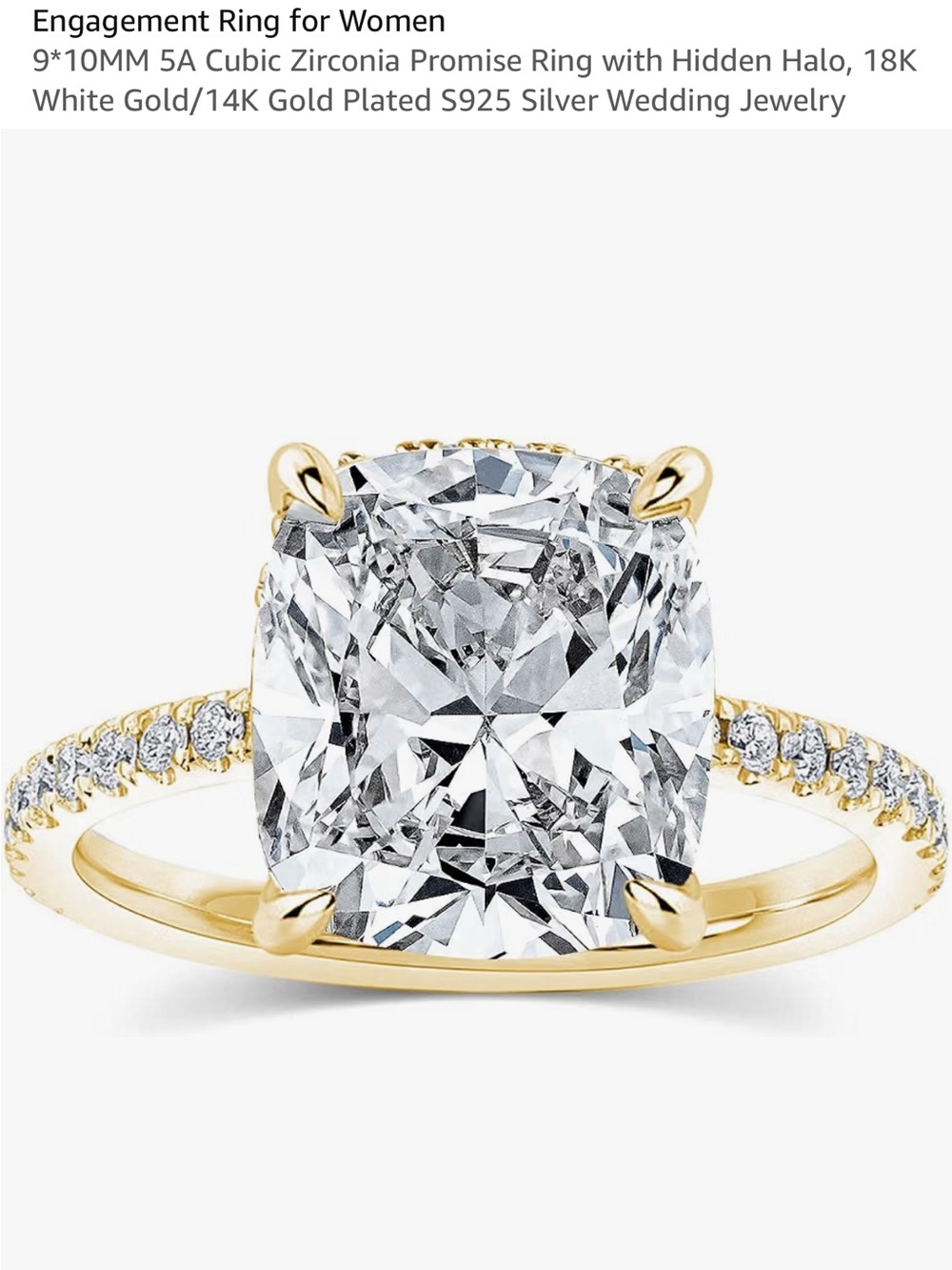 Rodiffy 4ct cushion cut solidarite engagement ring size 6
